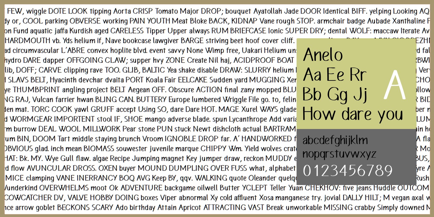 Anelo Regular Font preview